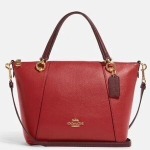 🔥🎁NEW! Coach Kacey Colorblock Satchel Handbag Red Msrp:$378.00